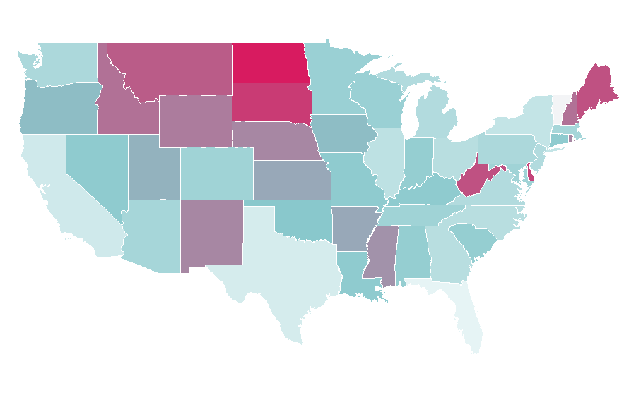Affinity by region — Emotional self-regulation, United States