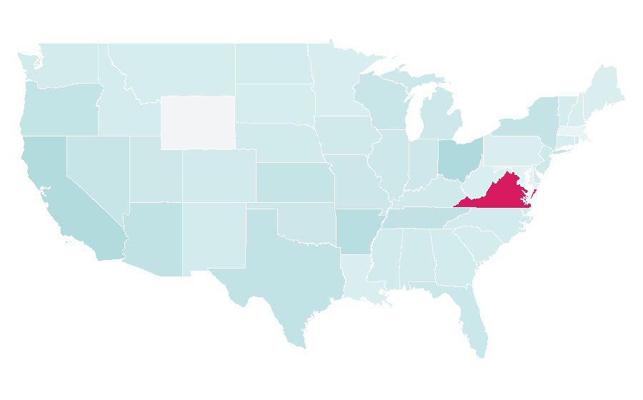 Afinidad por región — Employment agency, Estados Unidos