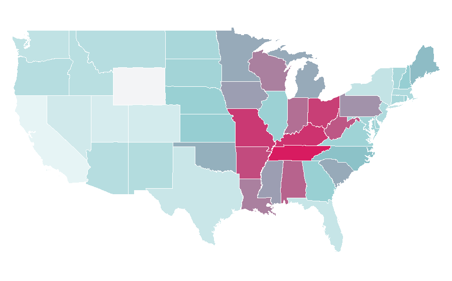 Affinity by region — Empty Nest, United States