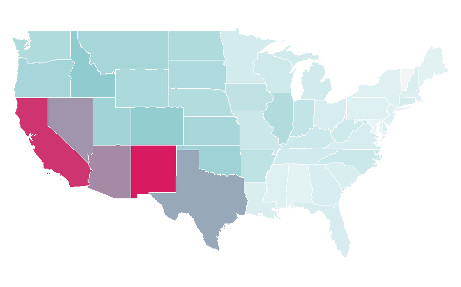 Affinity by region — End of Watch, United States