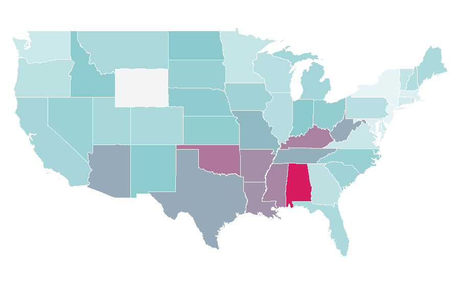 Affinity by region — English Bulldogs, United States