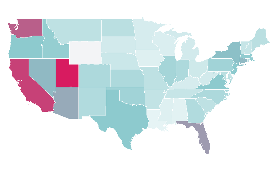 Affinity by region — English cuisine, United States