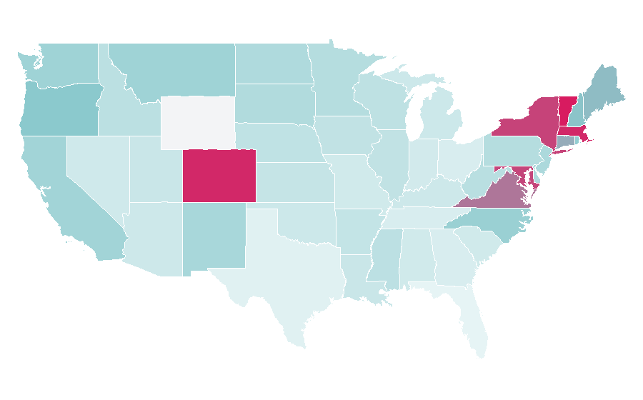 Affinity by region — Environmental Defense Fund, United States