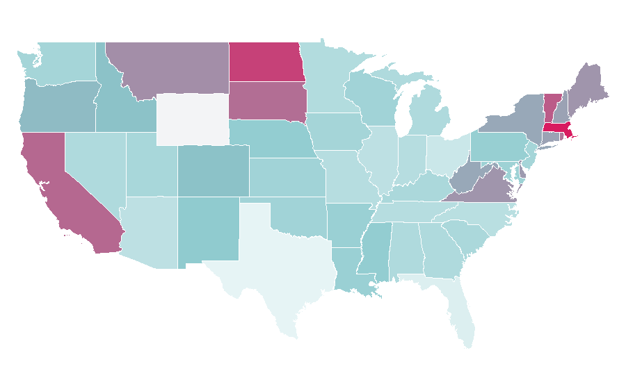 Affinity by region — Environmental economics, United States