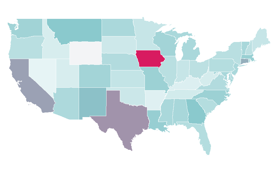 Affinity by region — Environmental engineering, United States