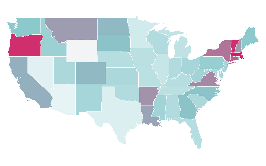 Affinity by region — Environmental law, United States