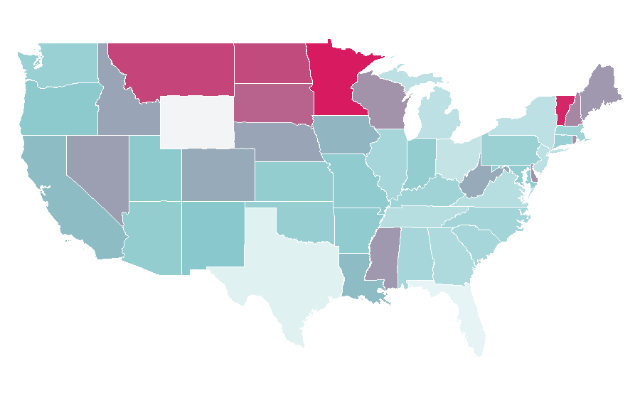 Affinity by region — Environmental movement, United States