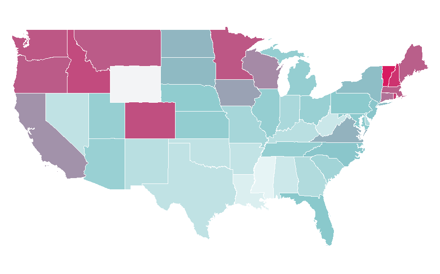 Affinity by region — Environmental Working Group, United States