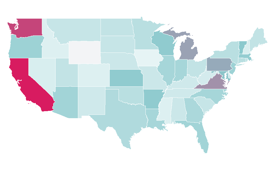 Affinity by region — Environmentalist, United States