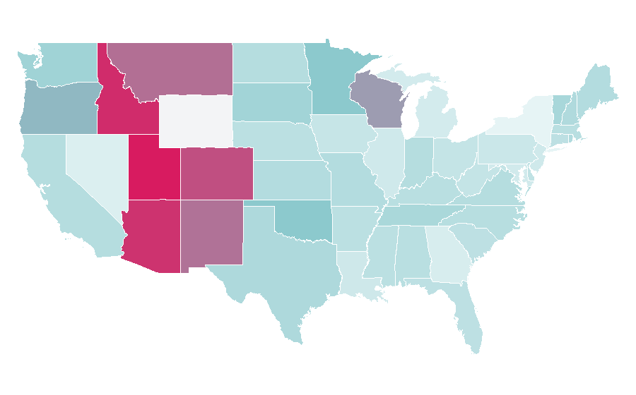Affinity by region — Equine therapy, United States