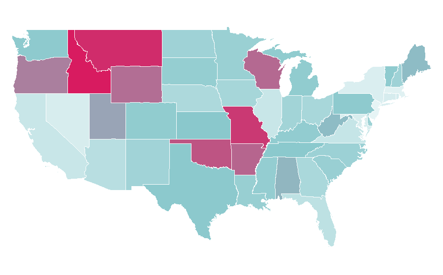 Affinity by region — Equipment rental, United States