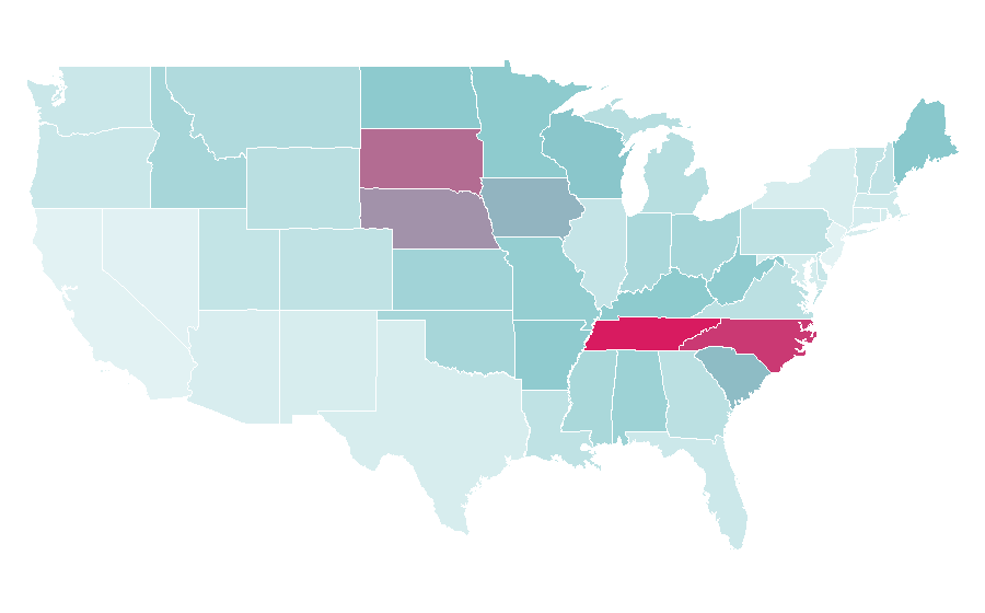 Affinity by region — Eric Church, United States