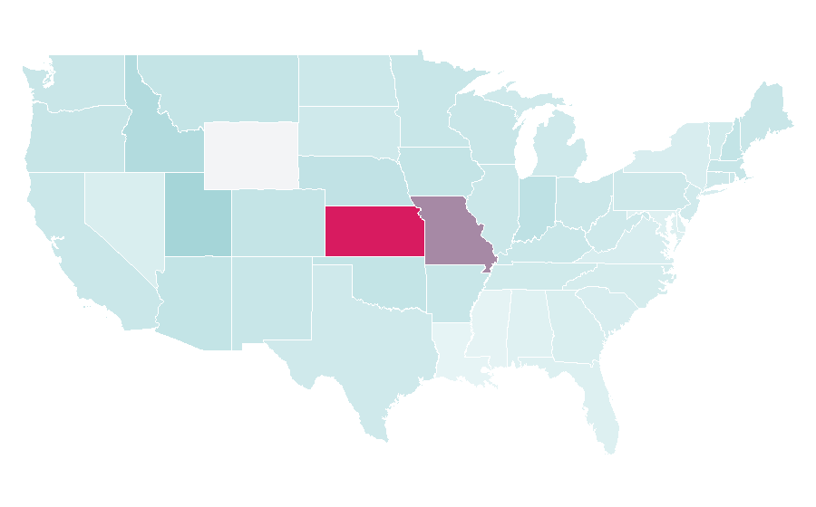 Affinity by region — Eric Stonestreet, United States