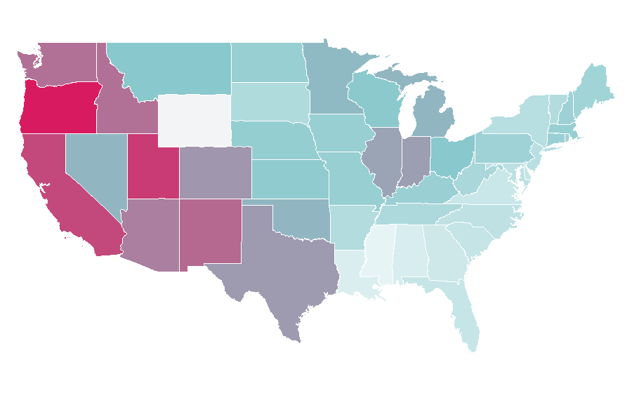 Affinity by region — Erik Per Sullivan, United States