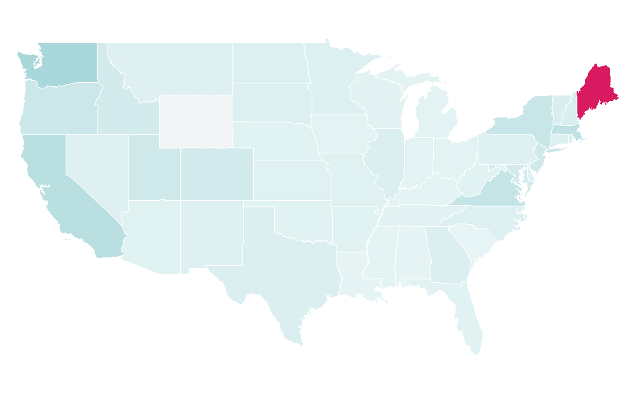 Affinity by region — Erlang (programming language), United States