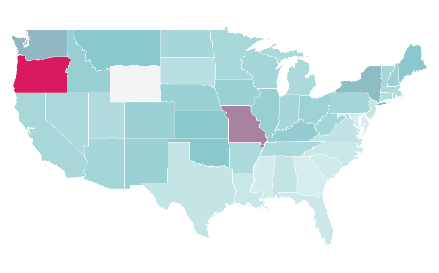 Affinity by region — Escape from New York, United States