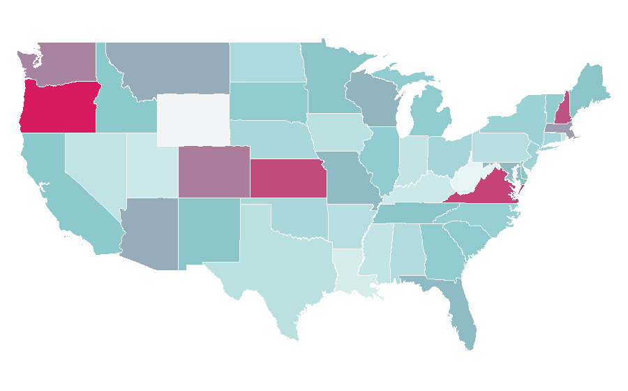 Affinity by region — Estate planning, United States