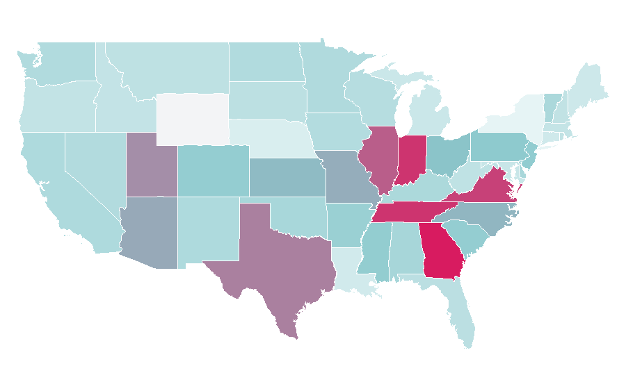 Affinity by region — Estes Express Lines, United States