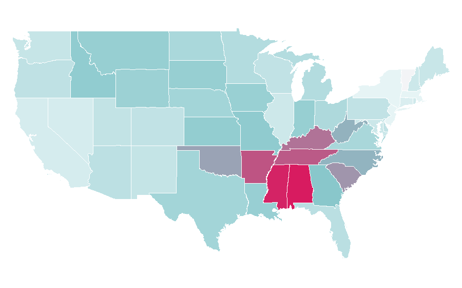 Affinity by region — ESV Study Bible, United States