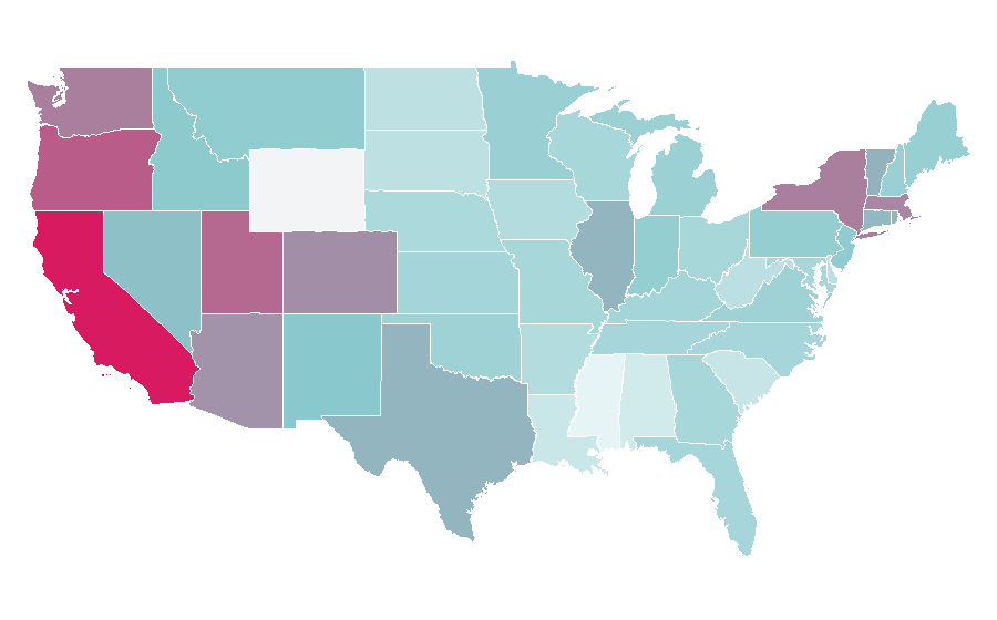 Affinity by region — Eternal Sunshine of the Spotless Mind, United States