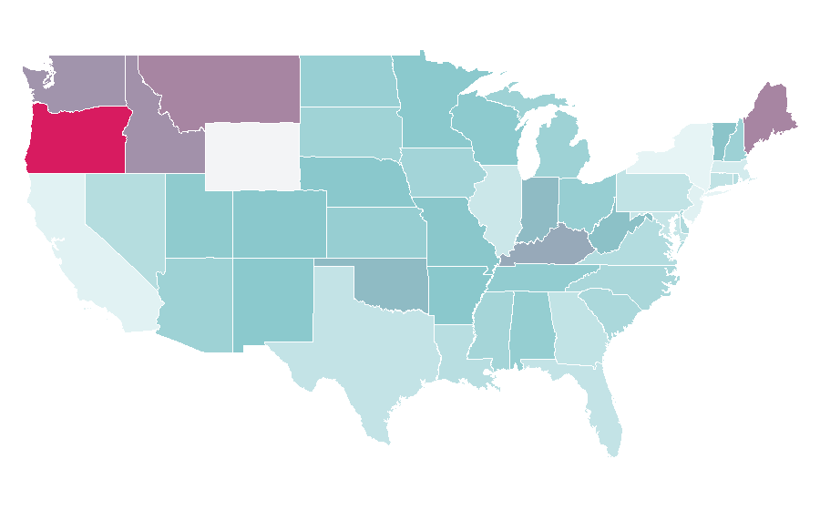 Affinity by region — Eureka (U.S. TV series), United States