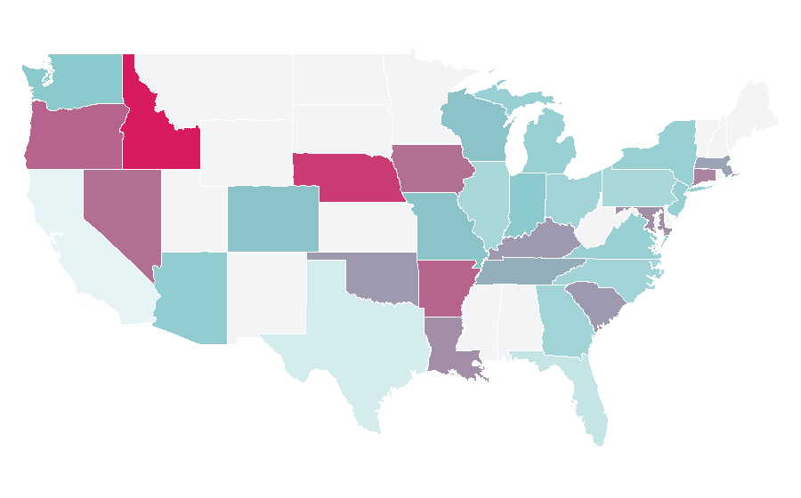 Affinity by region — European Athletics Championships, United States