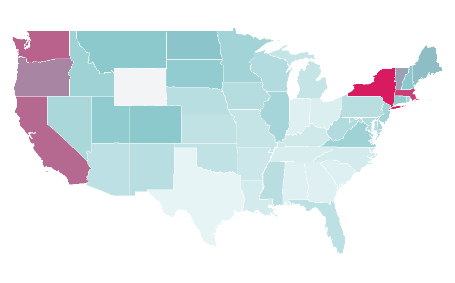 Affinity by region — Eurovision Song Contest, United States