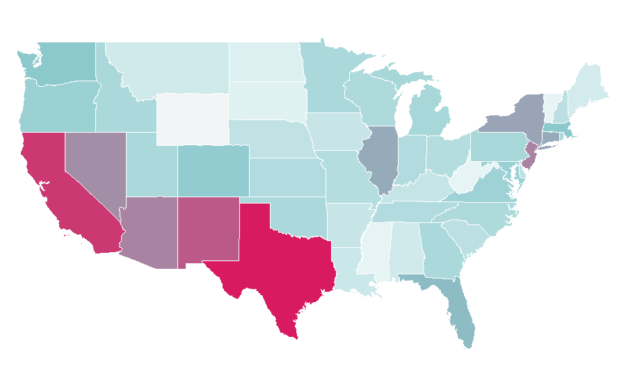 Affinity by region — Eva Longoria, United States