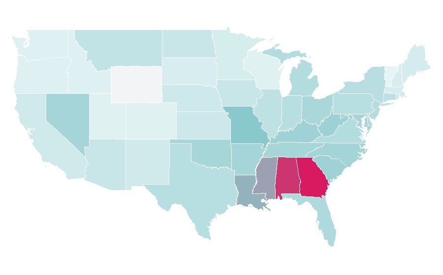 Affinity by region — Evander Holyfield, United States