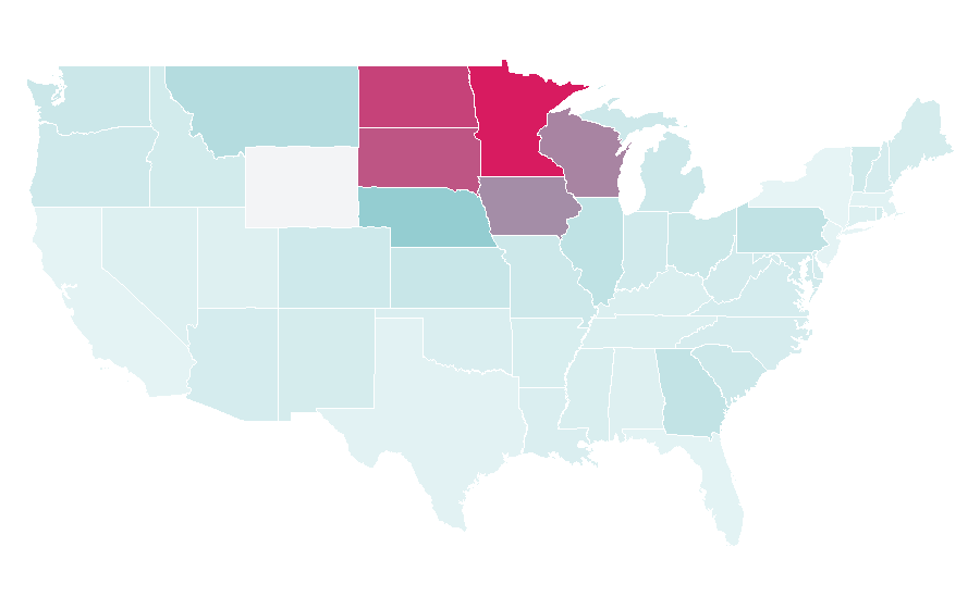 Affinity by region — Evangelical Lutheran Church in America, United States