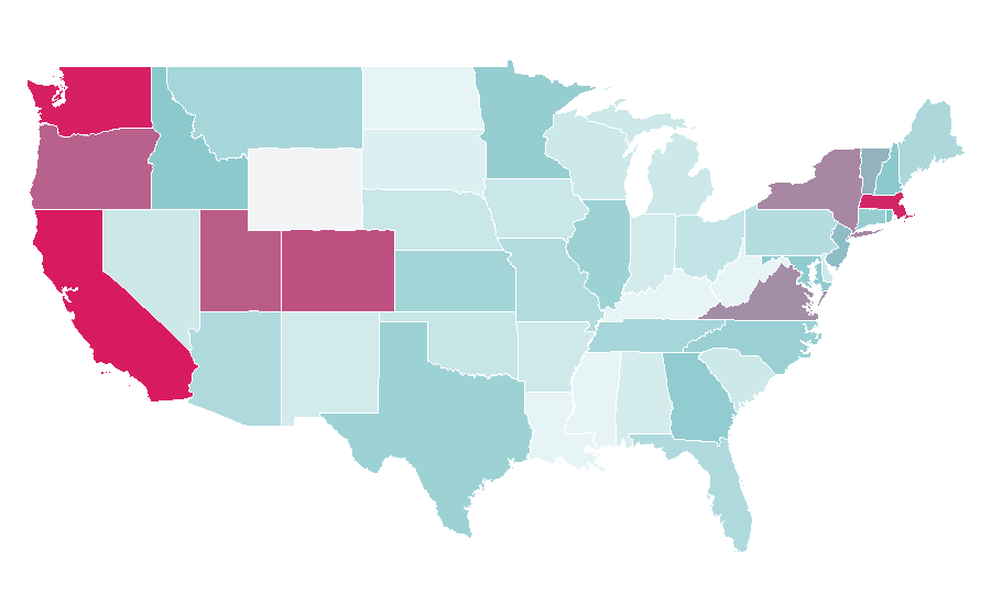 Affinity by region — Evernote, United States