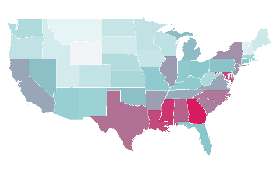 Affinity by region — Everybody Hates Chris, United States