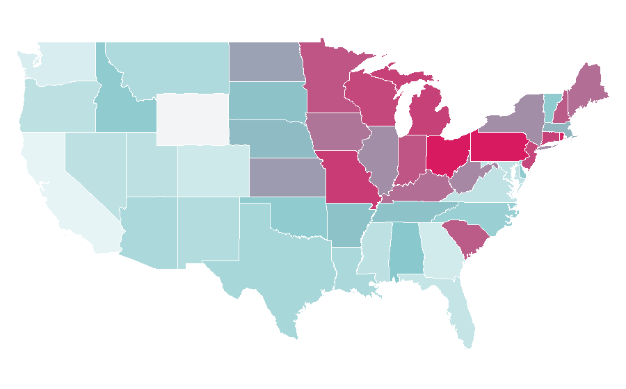 Affinity by region — Everybody Loves Raymond, United States