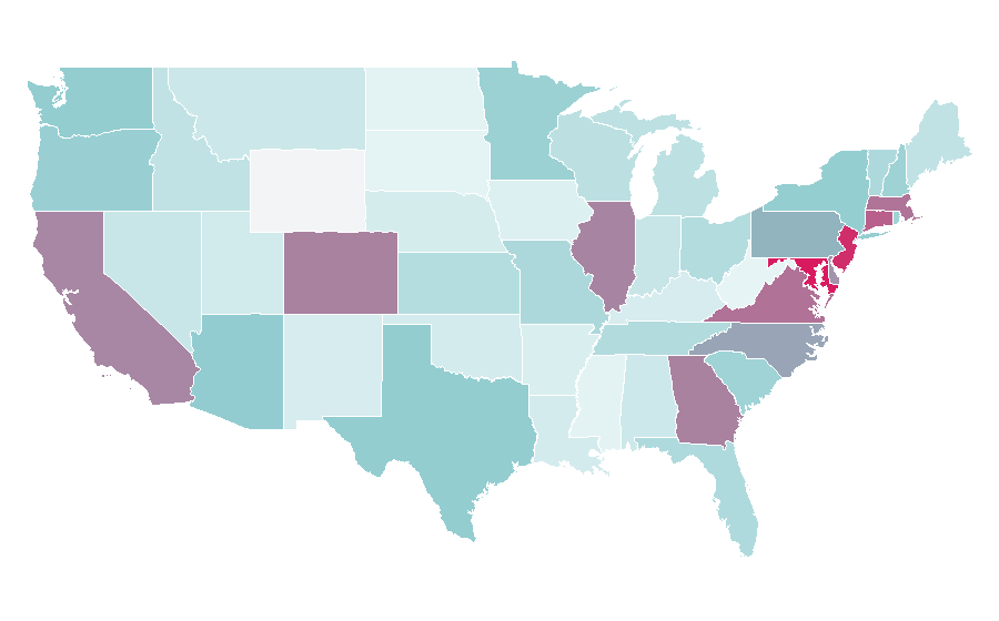 Affinity by region — Evite, United States