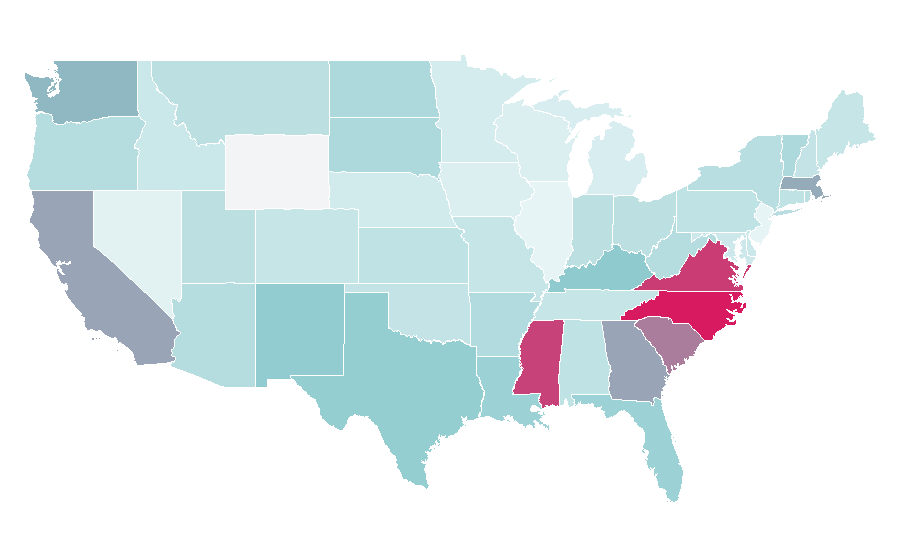 Affinity by region — Evolutionary biology, United States