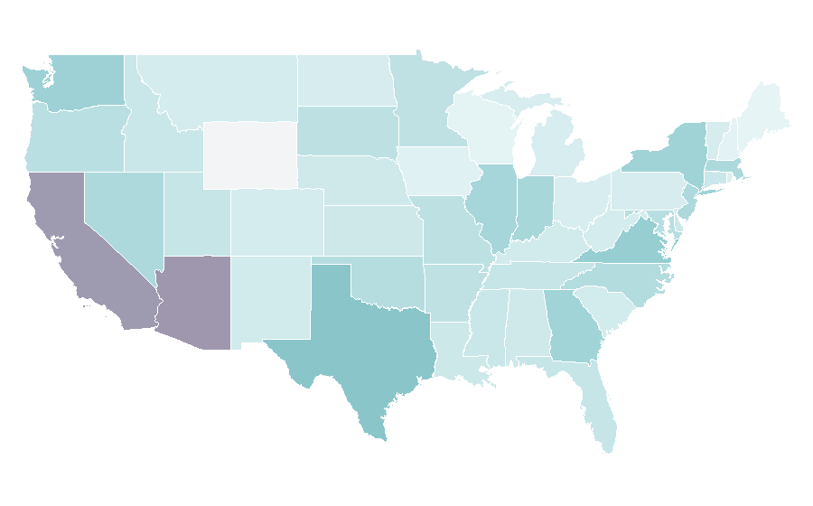 Affinité par région — Exo (band), États-Unis