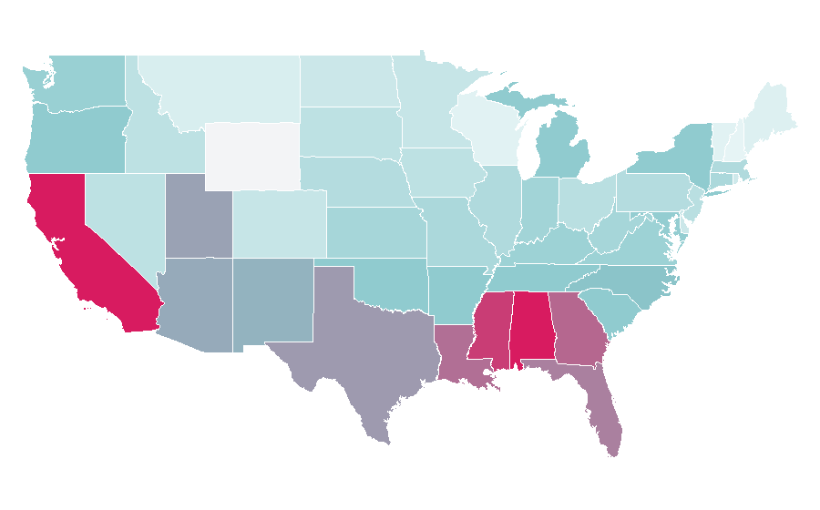 Affinity by region — Exodus (American band), United States