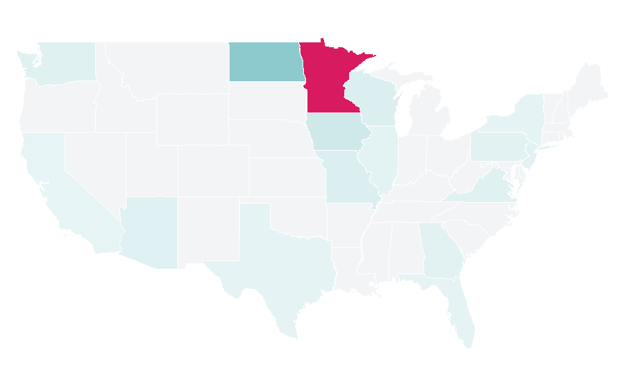 Affinity by region — Explore Minnesota Tourism, United States