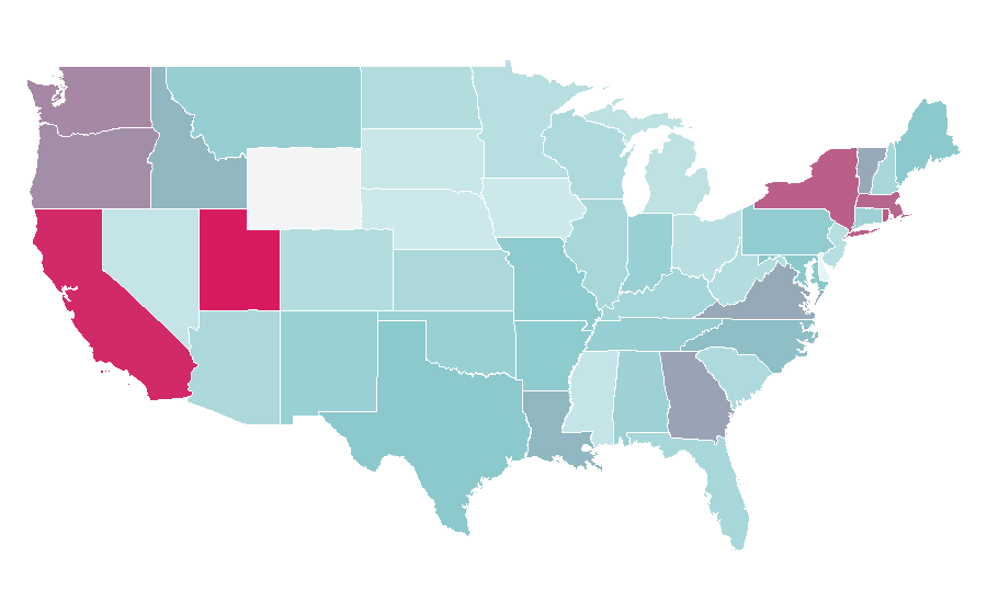 Affinity by region — Expressionism, United States