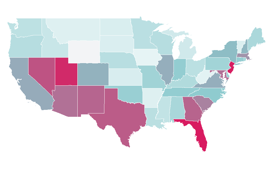 Afinidad por región — Extra Space Storage, Estados Unidos