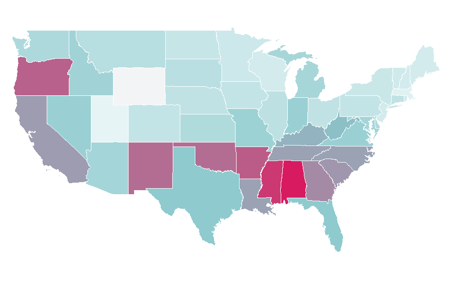 Affinity by region — Ezekiel, United States