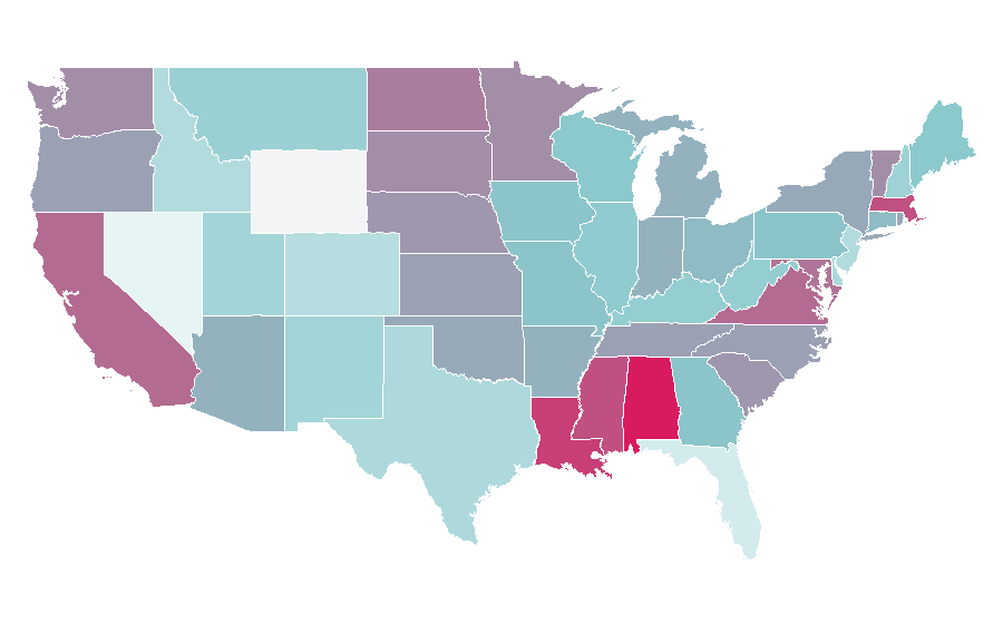 Affinity by region — Faculty (division), United States