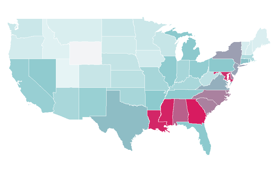 Affinity by region — Faith Evans, United States