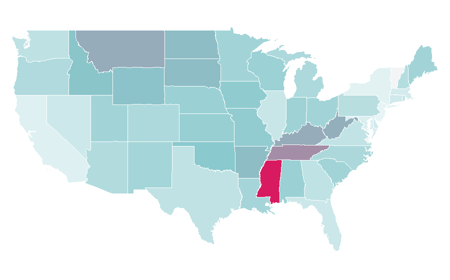 Affinity by region — Faith Hill, United States