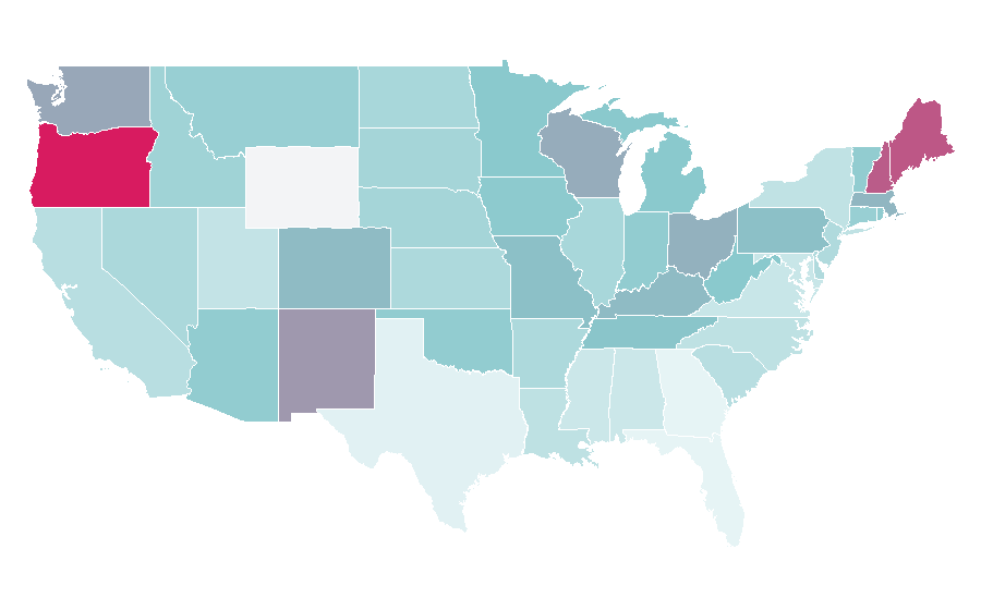 Affinity by region — faith no more, United States