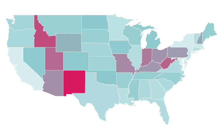 Affinity by region — Falling in Reverse, United States