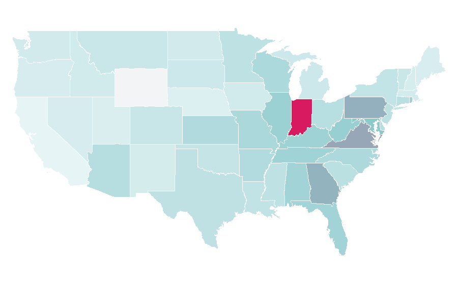 Affinity by region — Falls Festival, United States