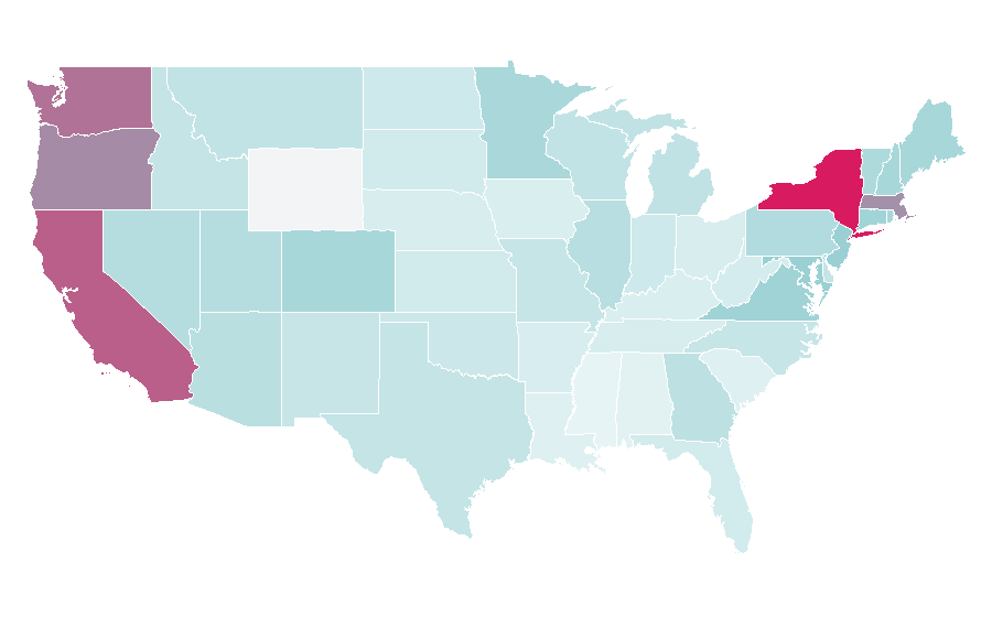 Affinity by region — Falun Gong, United States