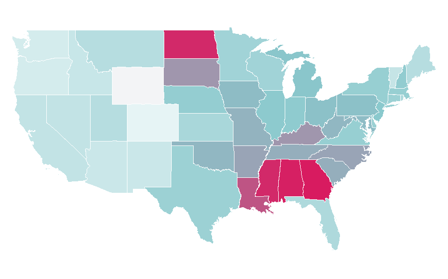 Affinity by region — Family Feud, United States