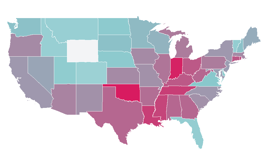 Affinity by region — Family Guy, United States